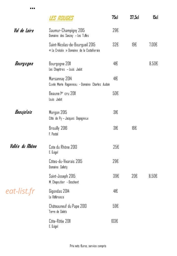 Restaurant COTé — carte page 6