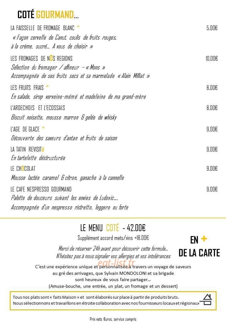 Restaurant COTé — carte page 3