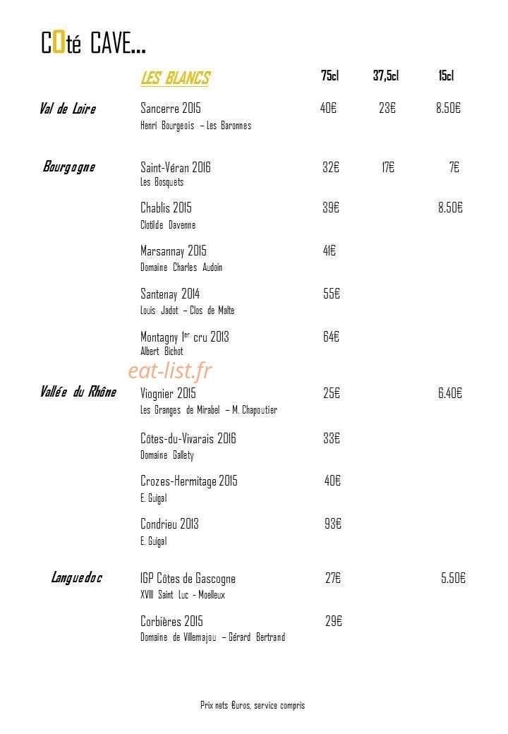 Restaurant COTé — carte page 8