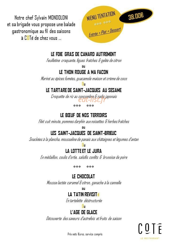 Restaurant COTé — carte page 4