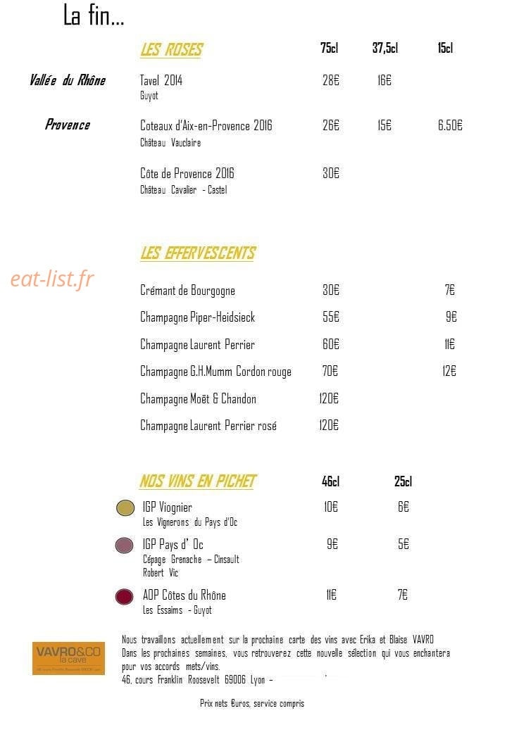 Restaurant COTé — carte page 5