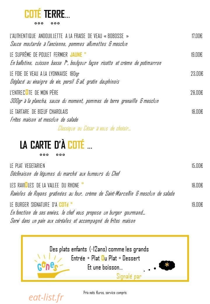 Restaurant COTé — carte page 2