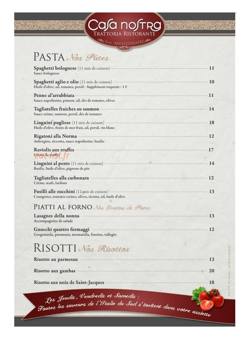 La Casa Nostra — carte page 1