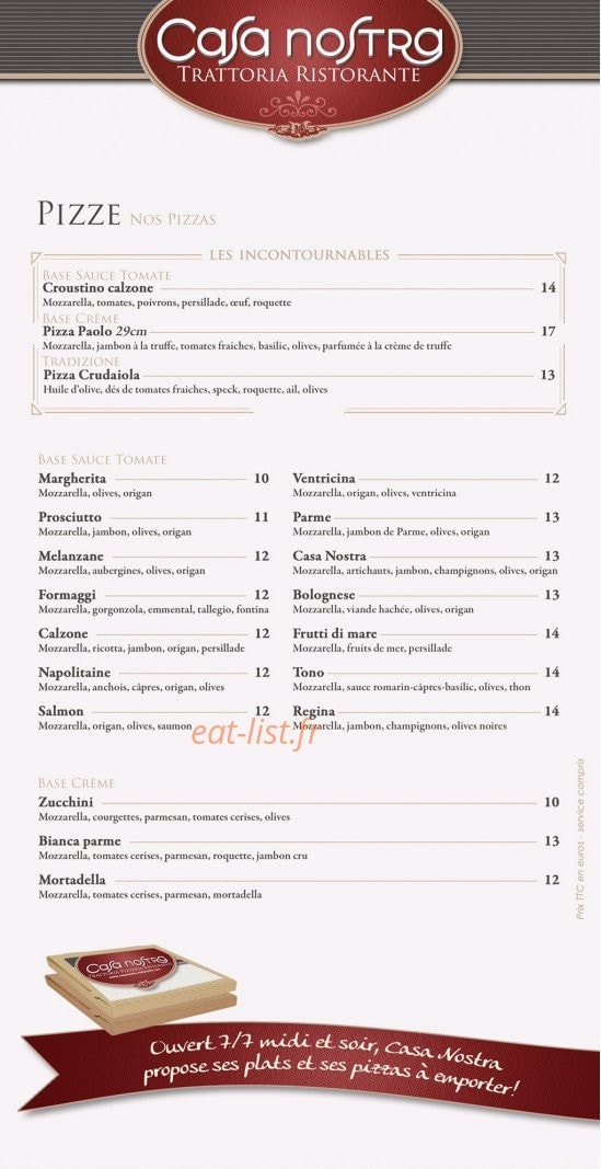 La Casa Nostra — carte page 1