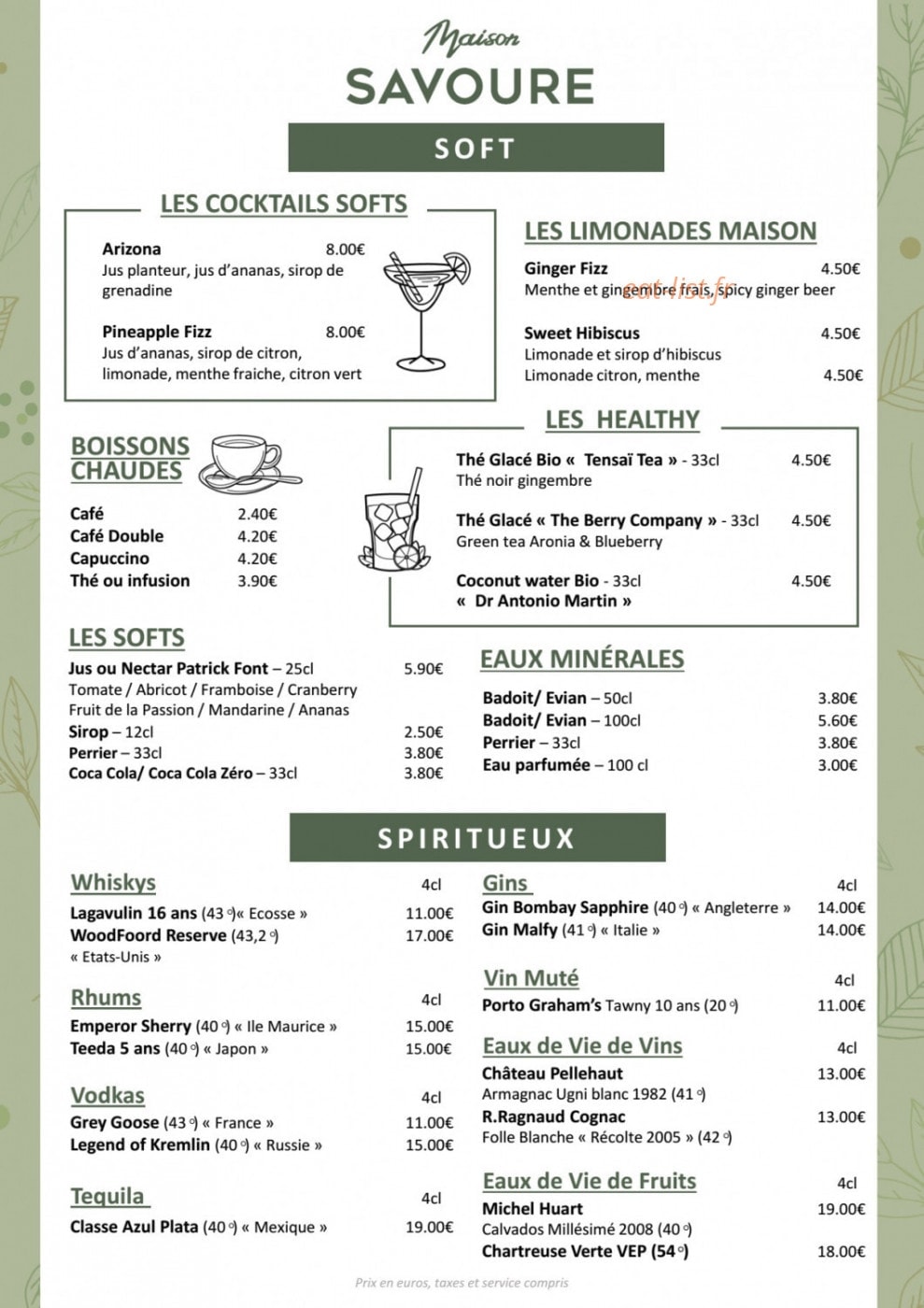 Maison Savoure — carte page 3