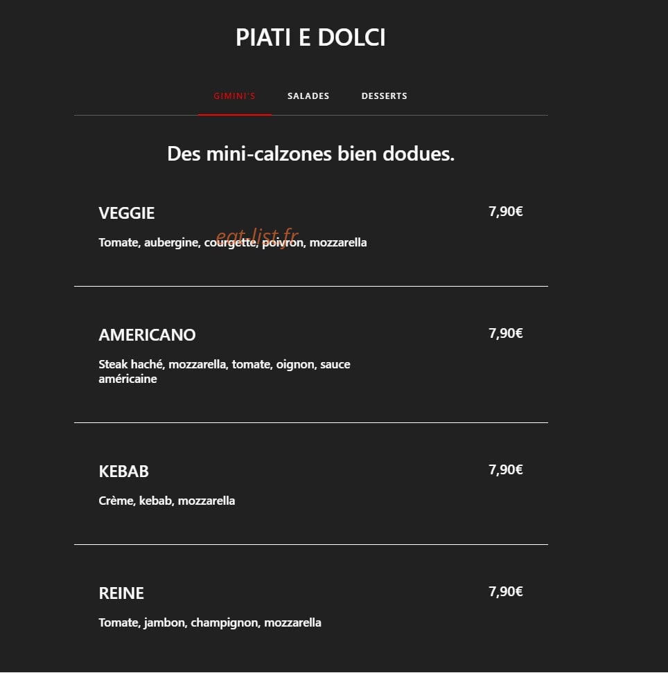 Pinocchio Pizza — carte page 4