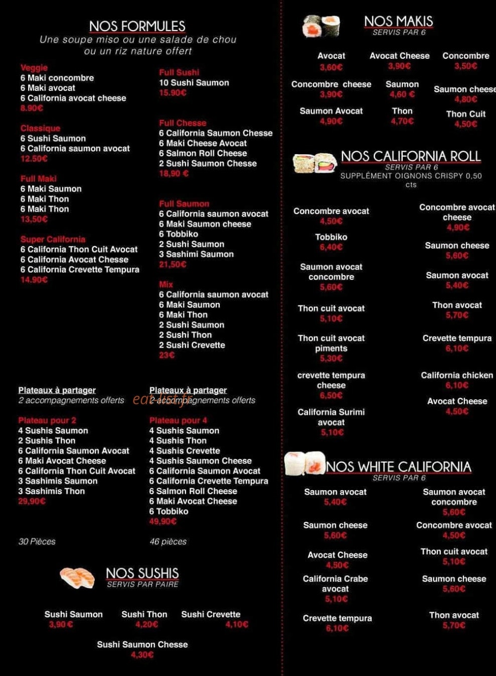 Sushi K — carte page 3