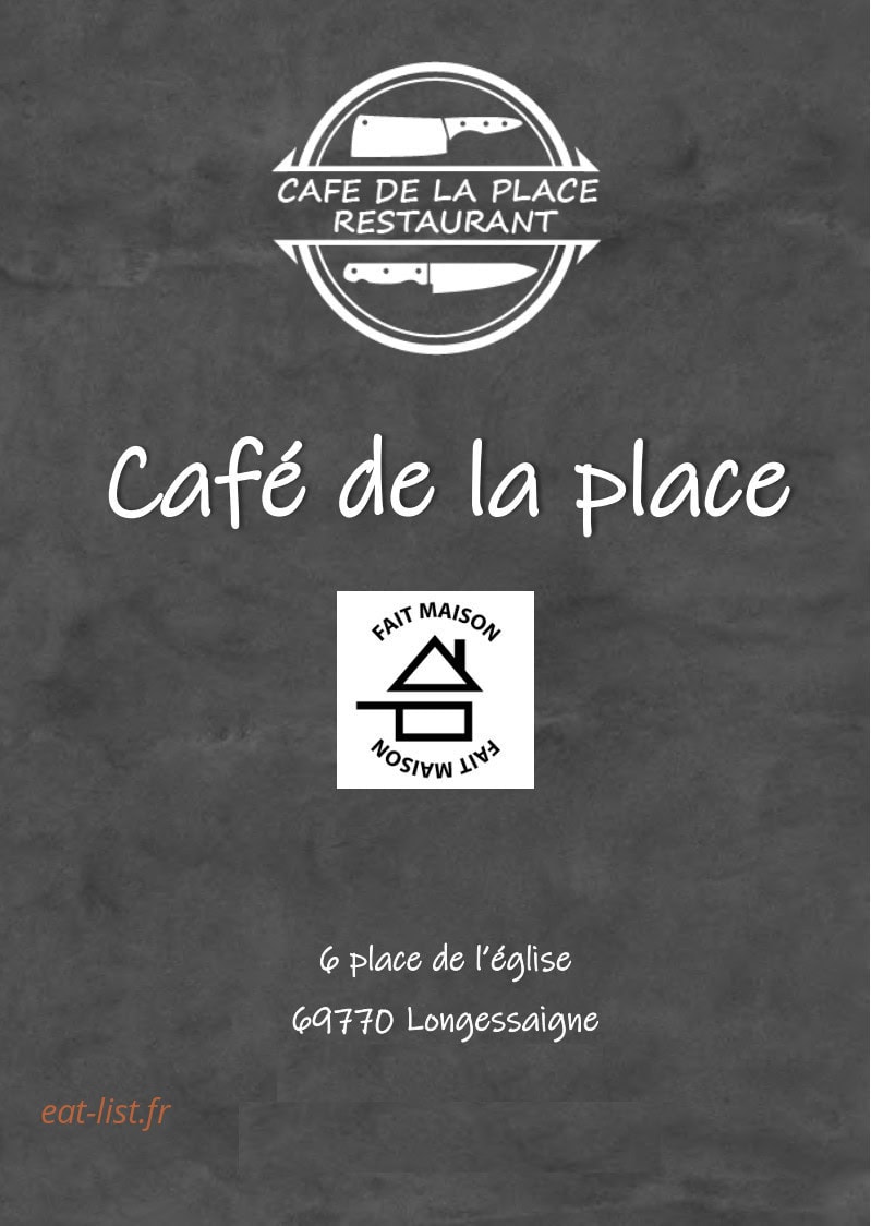 Cafe De La Place — carte page 1