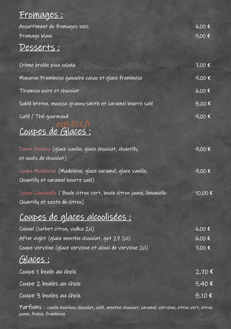 Cafe De La Place — carte page 5