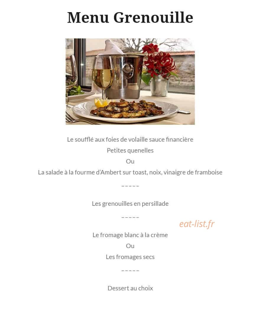 Restaurant Beau Séjour — carte page 1