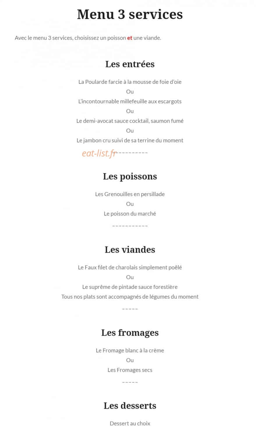 Restaurant Beau Séjour — carte page 3