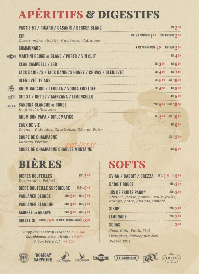 O'bistrot — carte page 2