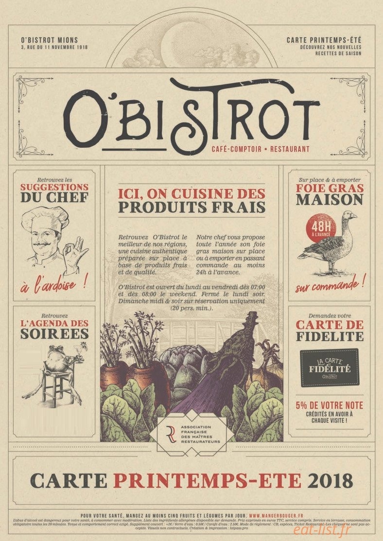 O Bistrot A Mions Carte Menu Et Photos