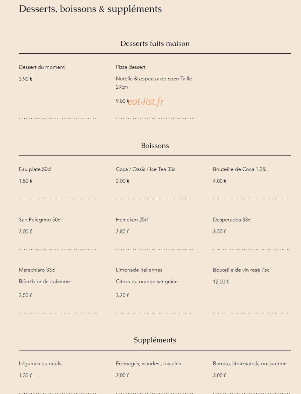 La Casetta — carte page 3