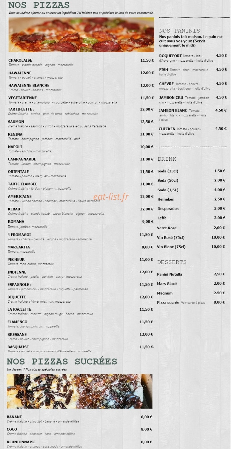 Santa Luccia Pizza — carte page 1