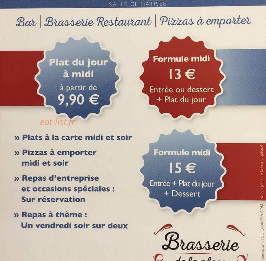 Brasserie de la Place — carte page 1
