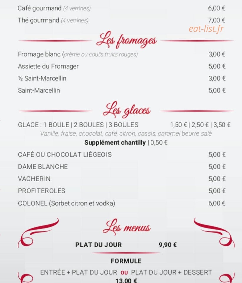 Brasserie de la Place — carte page 4