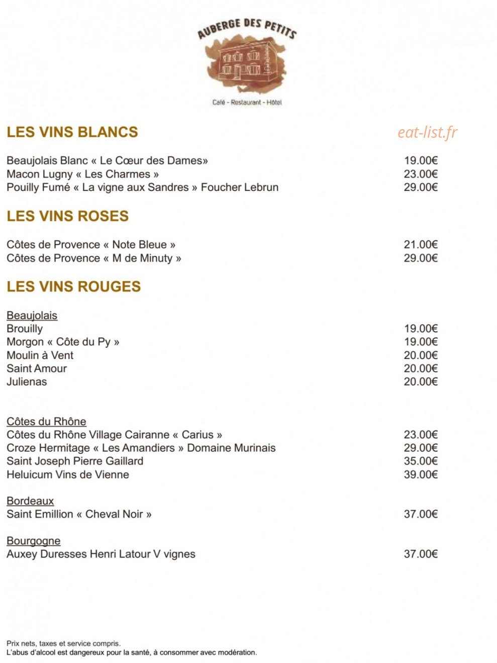 L’auberge des petits — carte page 4