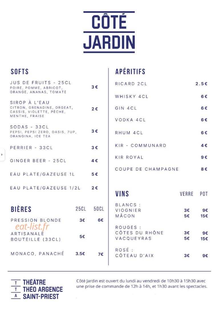 Côté Jardin — carte page 2