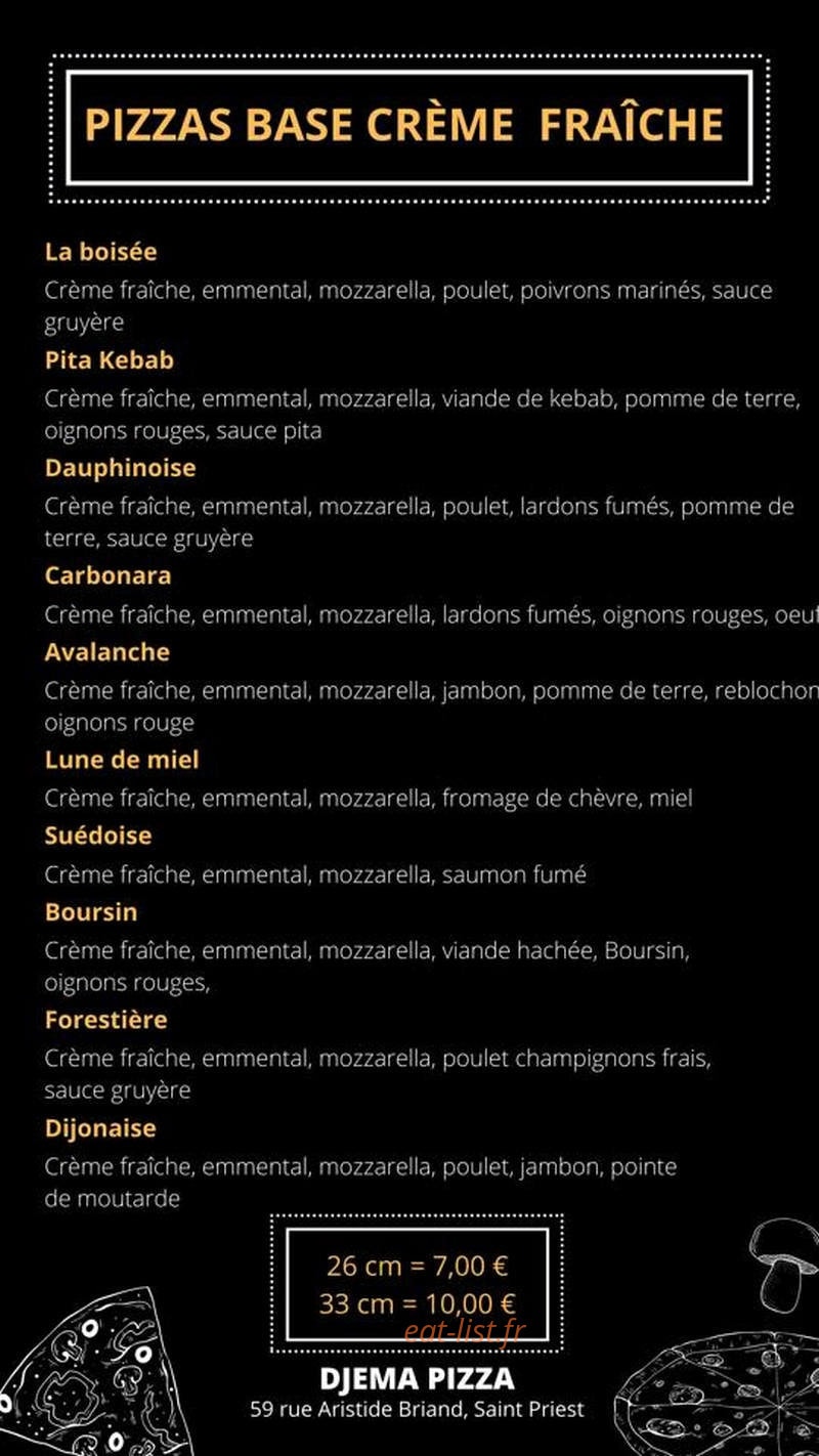 Djema pizza — carte page 2