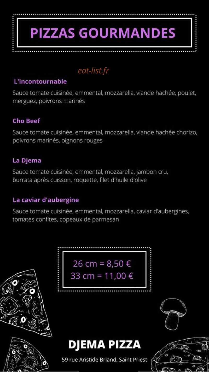Djema pizza — carte page 3