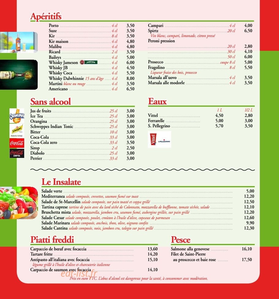 La Cantina Ristorante — carte page 4