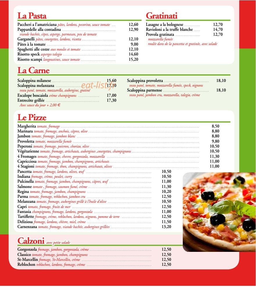La Cantina Ristorante — carte page 2