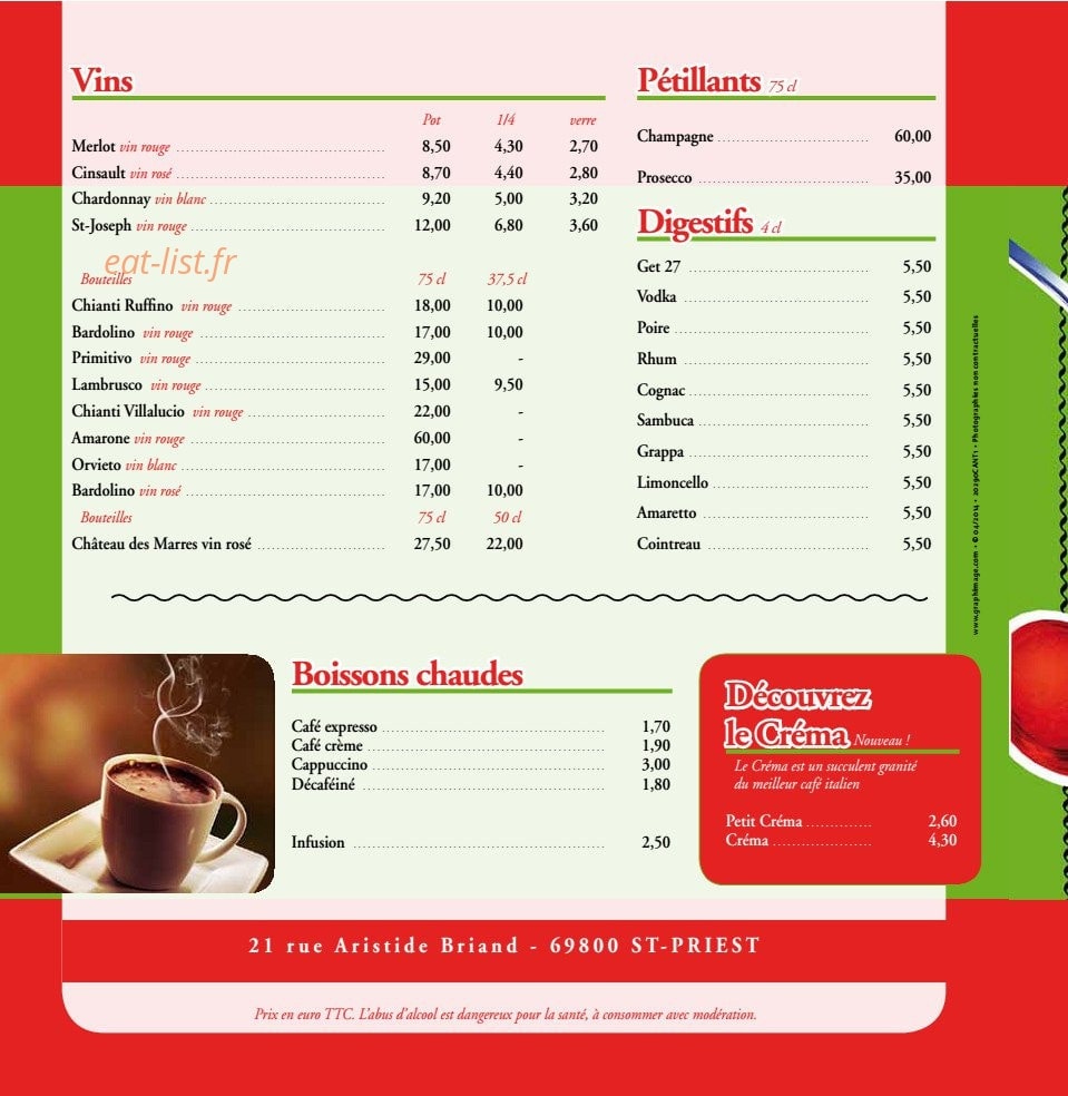 La Cantina Ristorante — carte page 3