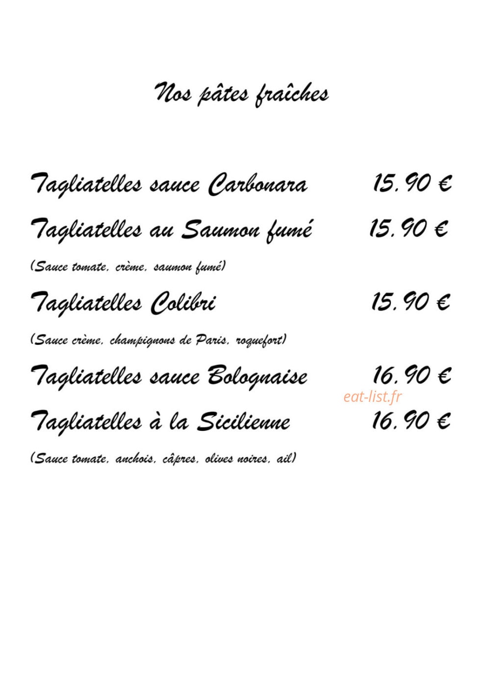Le Petit Colibri — carte page 3