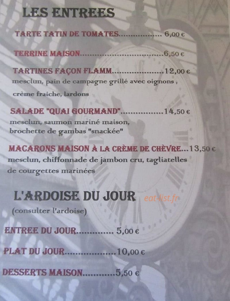 Le Quai Gourmand — carte page 1