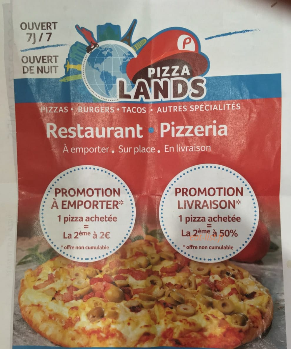 Pizza lands — carte page 1
