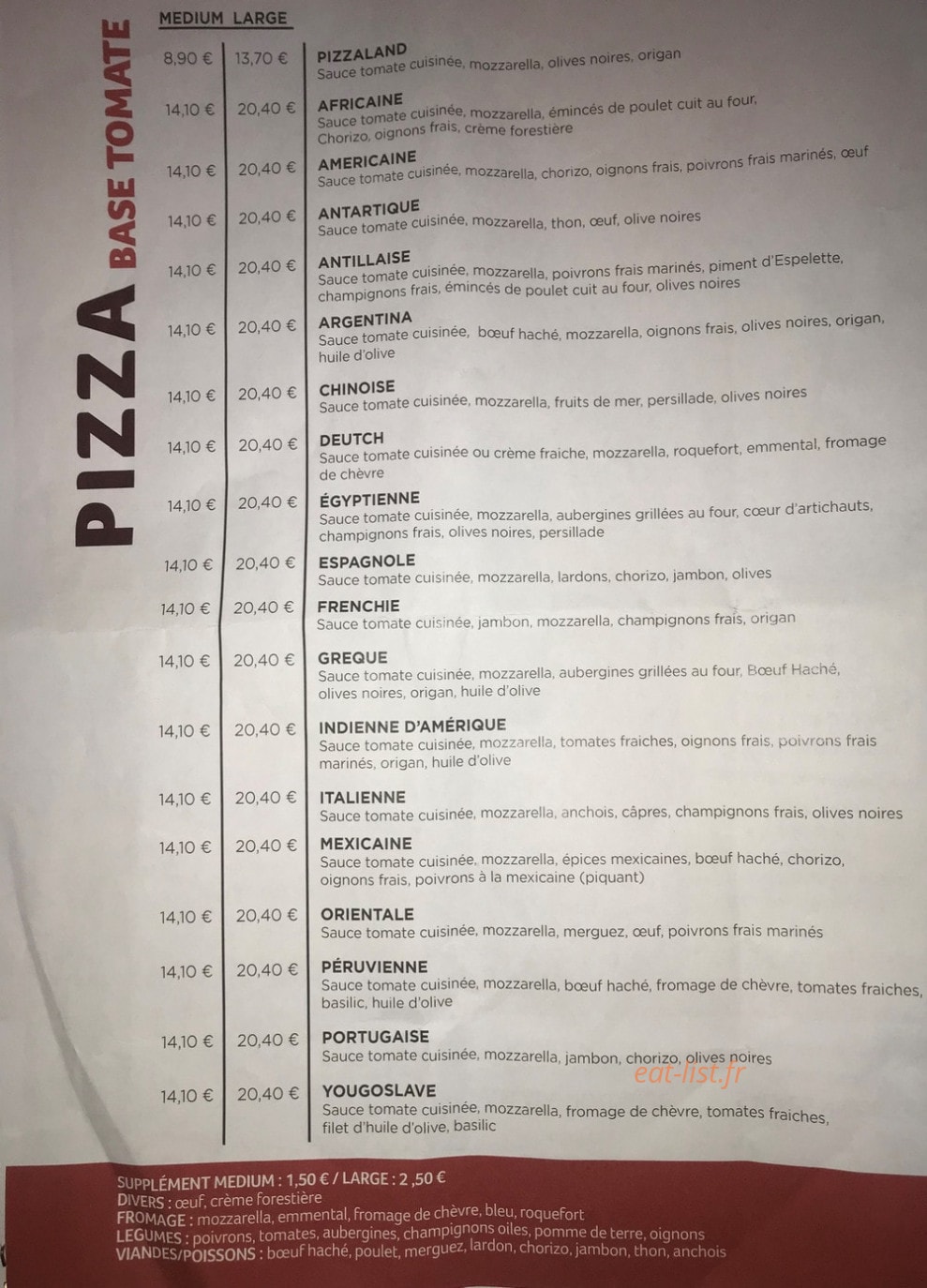 Pizza lands — carte page 3