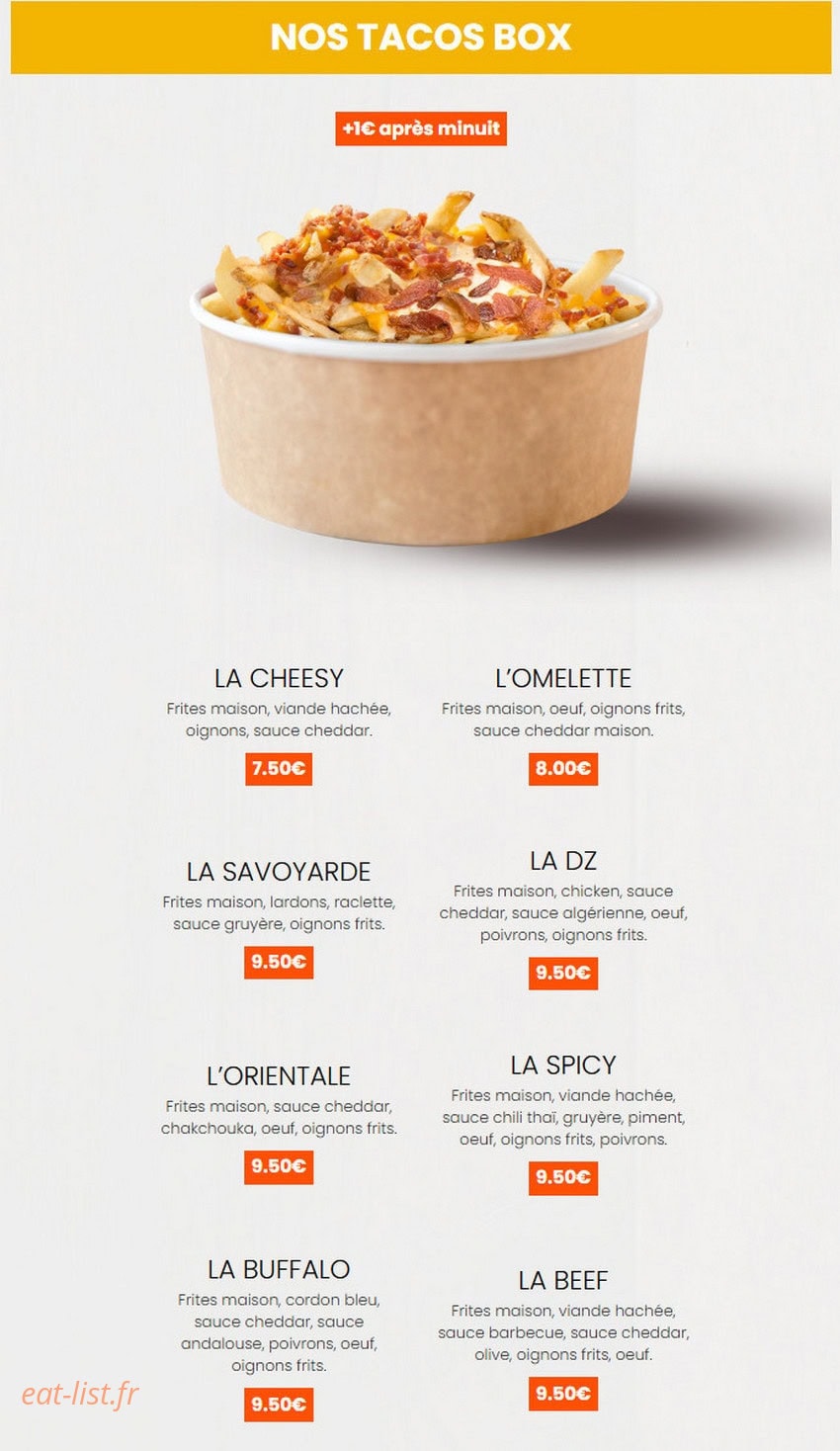 Tacos night — carte page 4