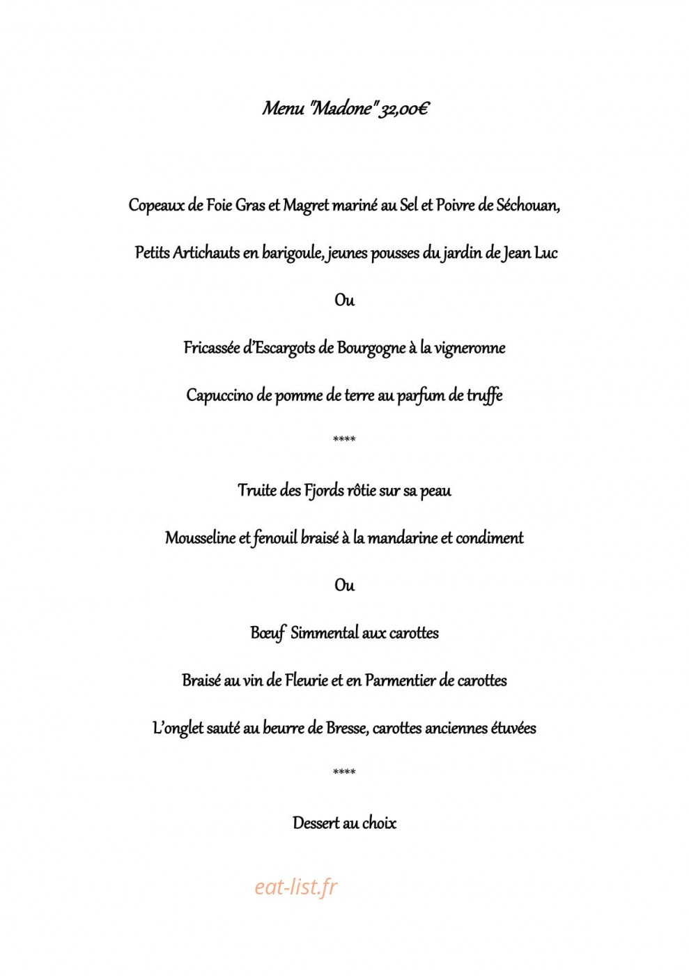 Auberge du cep — carte page 2