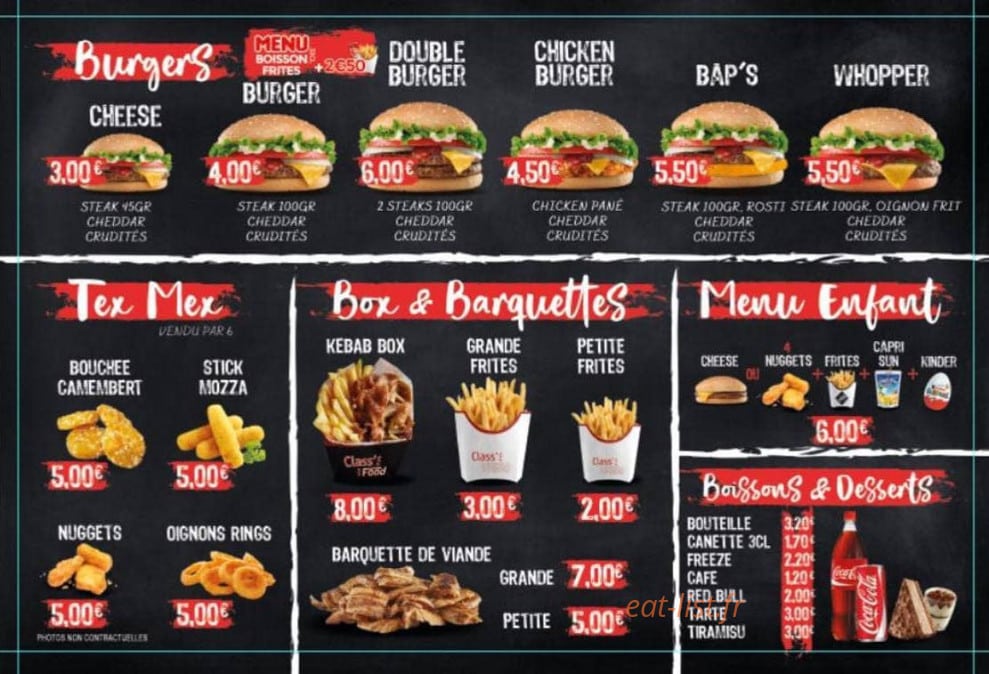 Class'food — carte page 3