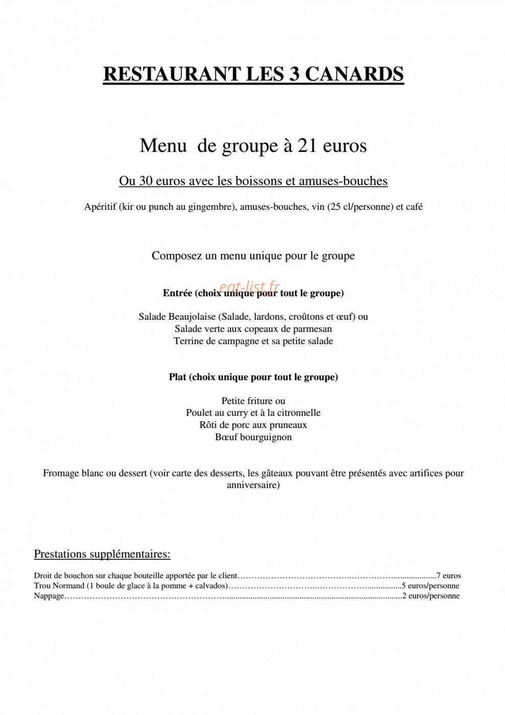 Les 3 Canards — carte page 6