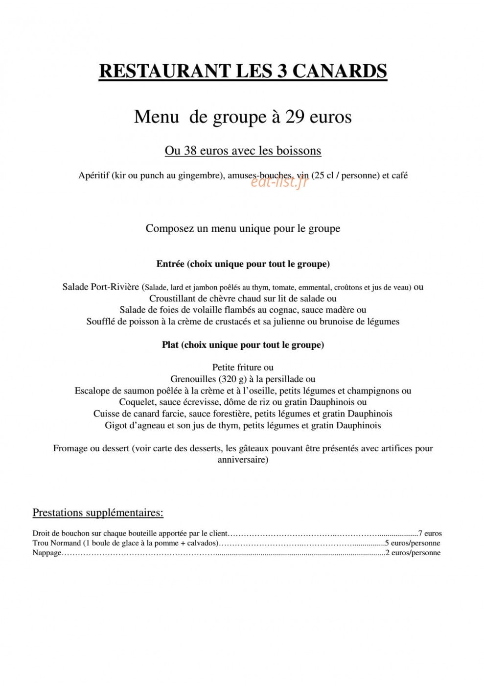 Les 3 Canards — carte page 8