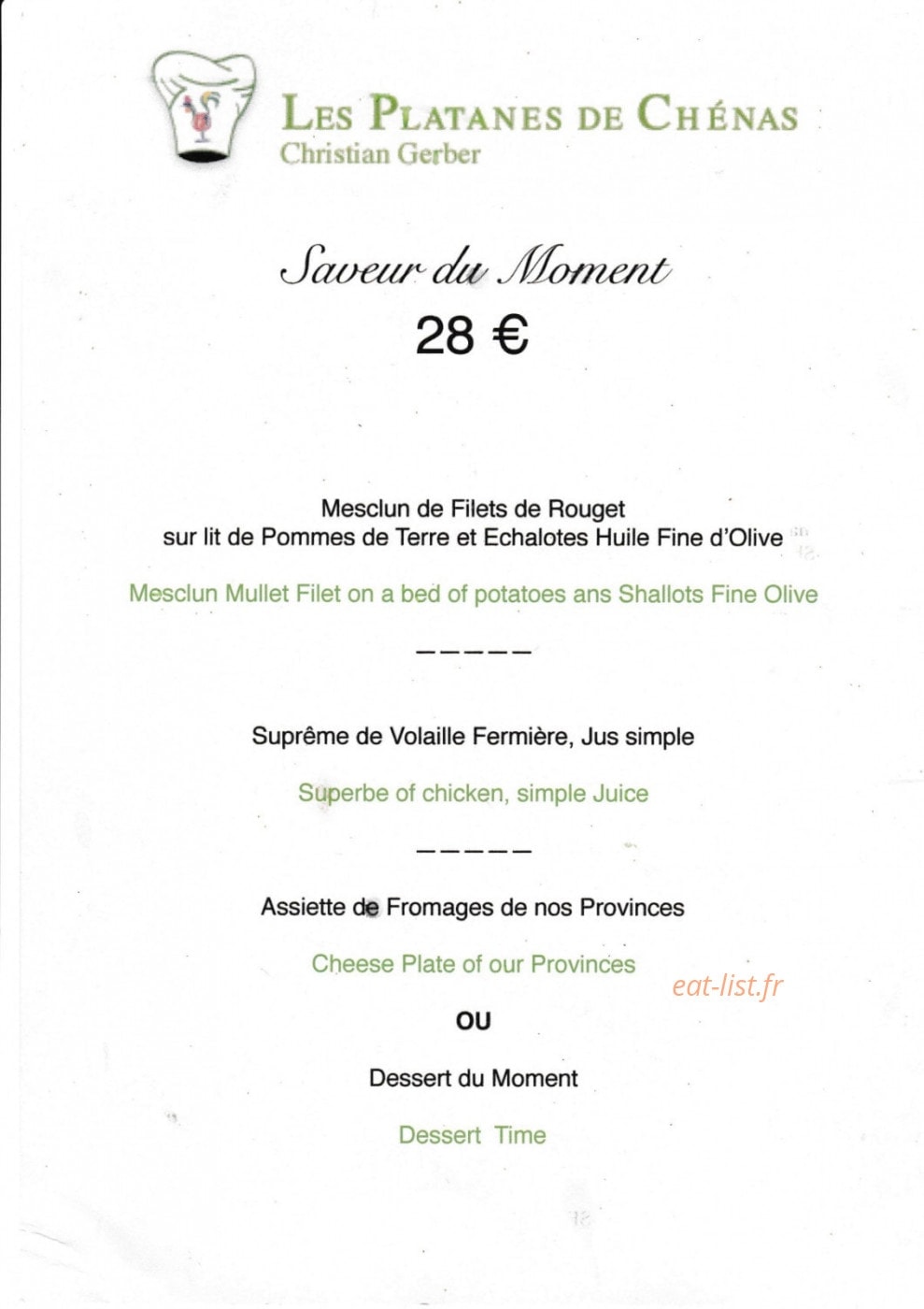 Les Platanes de Chénas — carte page 1