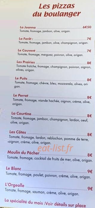 Le rendez vous des saveurs — carte page 1