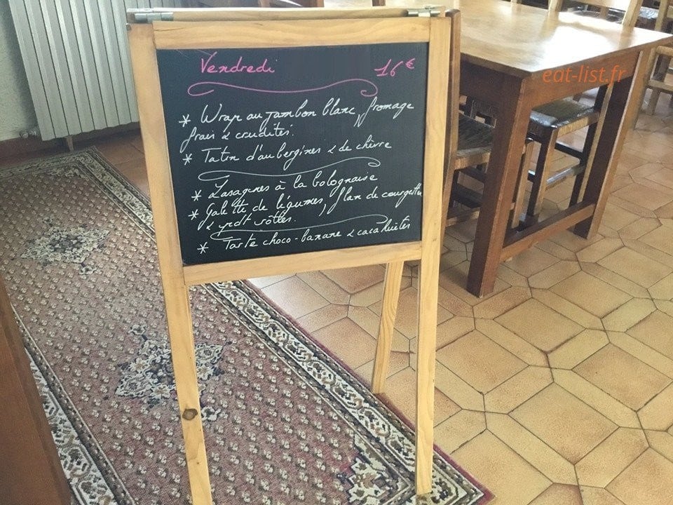 Carte et menu de Auberge rurale des arrêts à Deux-Grosnes  — Exemple de menu