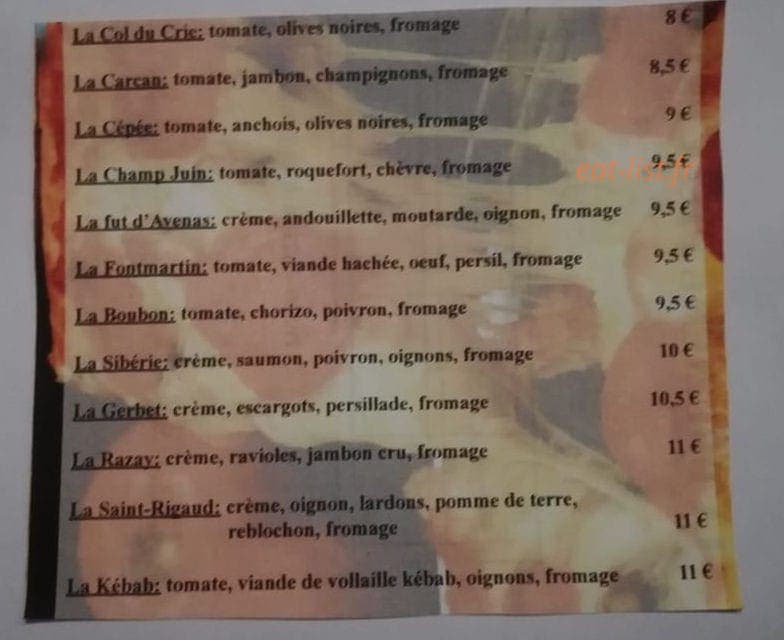 Restaurant le saint rigaud — carte page 1