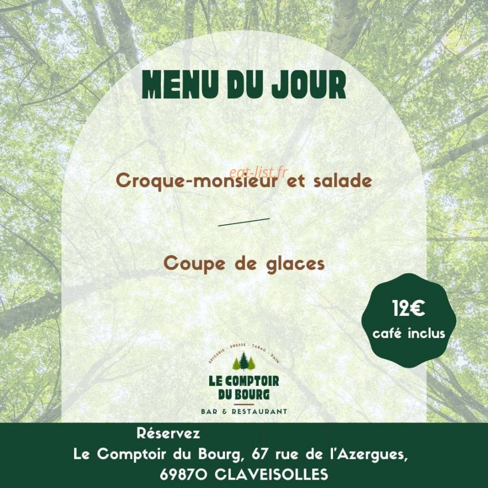 Le Comptoir du Bourg — carte page 1