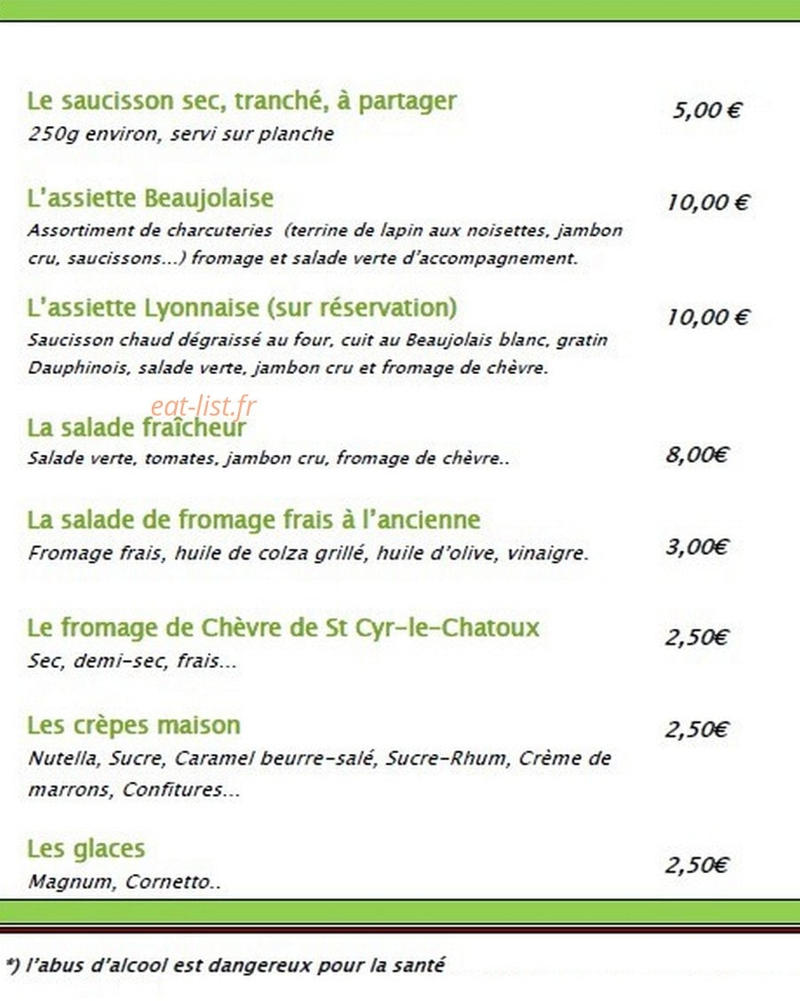 Le Relais du Parasoir — carte page 2