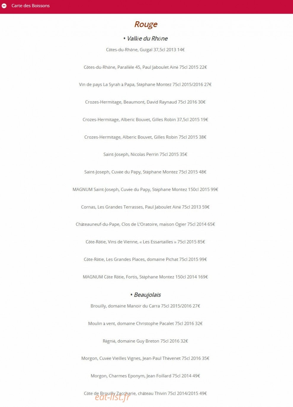 Bistro du Château — carte page 3