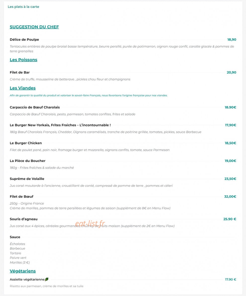 Café Flow — carte page 2
