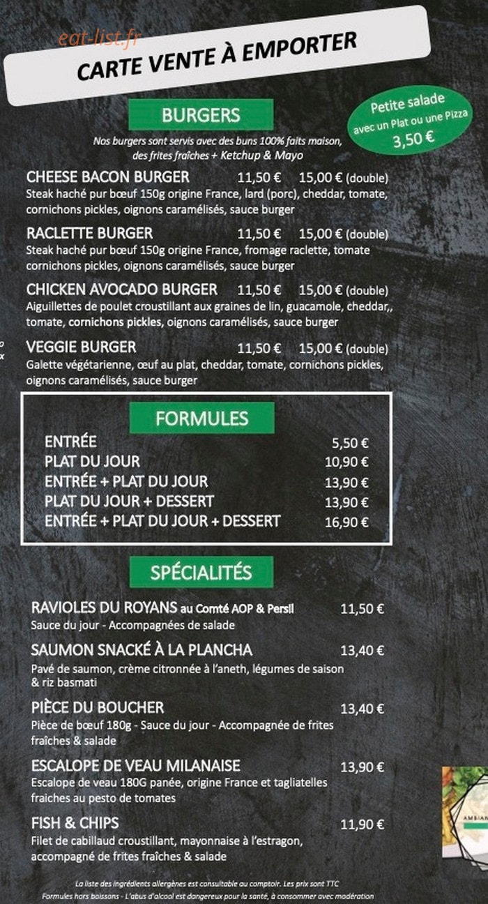 Ambiance et Saveurs — carte page 3