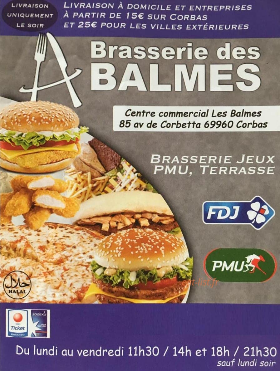 Brasserie des Balmes — carte page 1