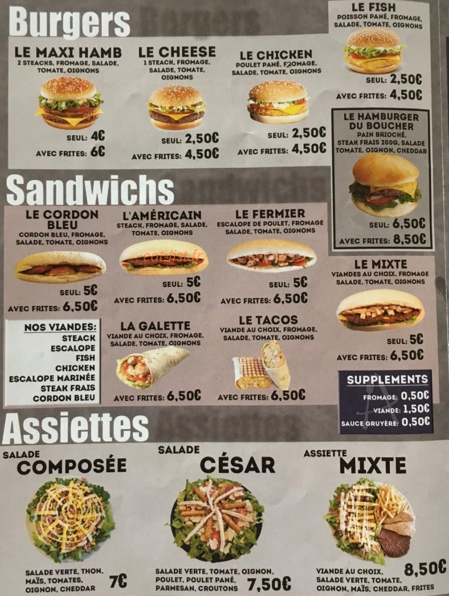 Brasserie des Balmes — carte page 2