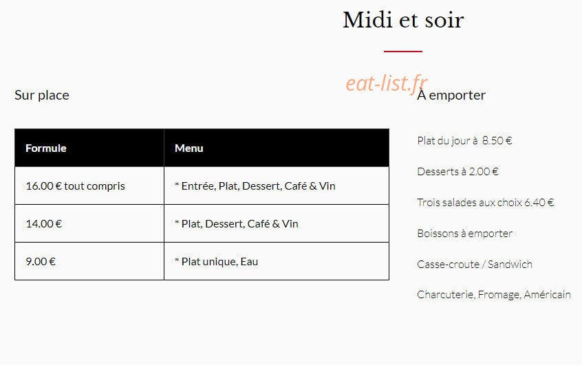 Chez Jeannot — carte page 2