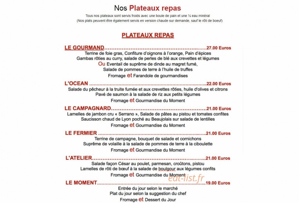 L'Atelier du Boucher — carte page 2